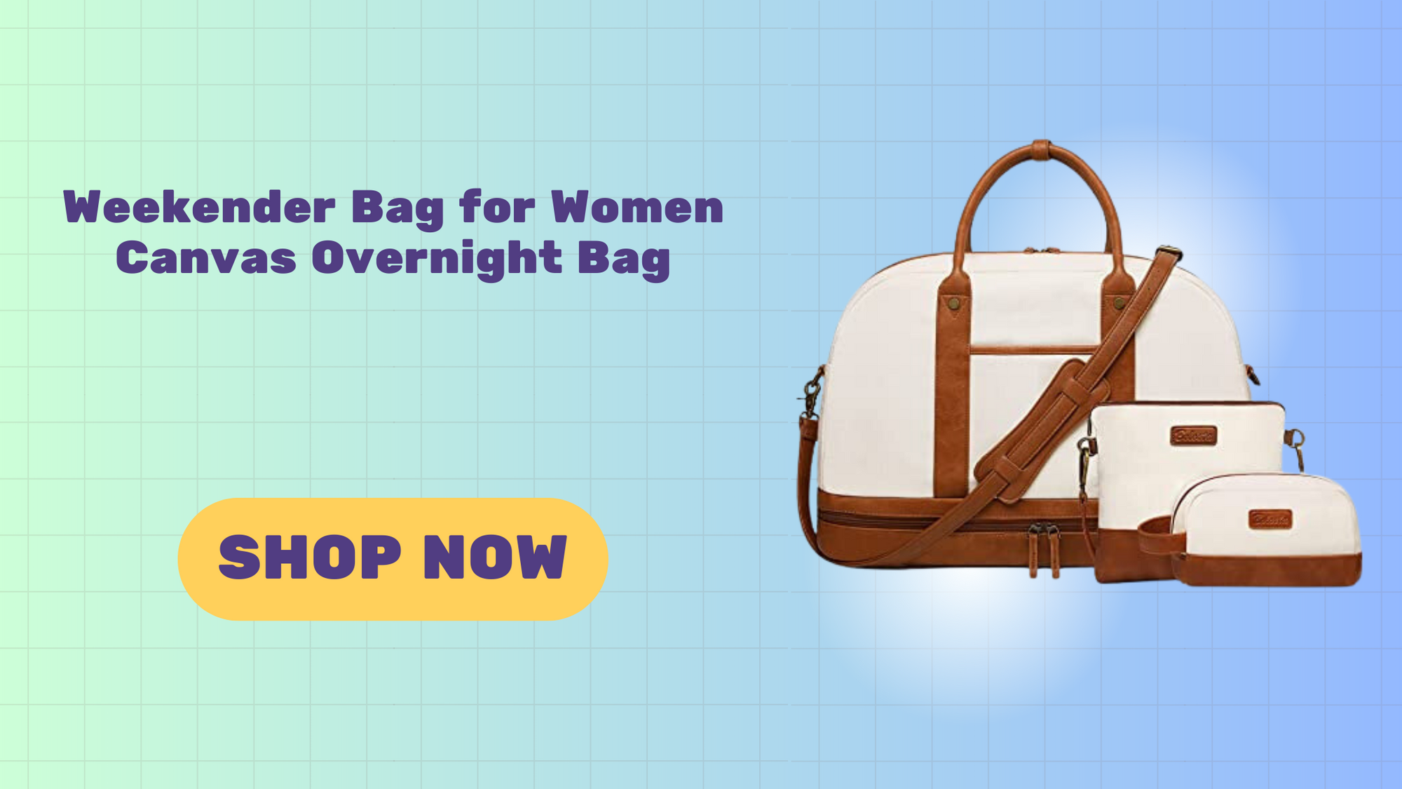 Weekender Bag for Women Canvas Overnight