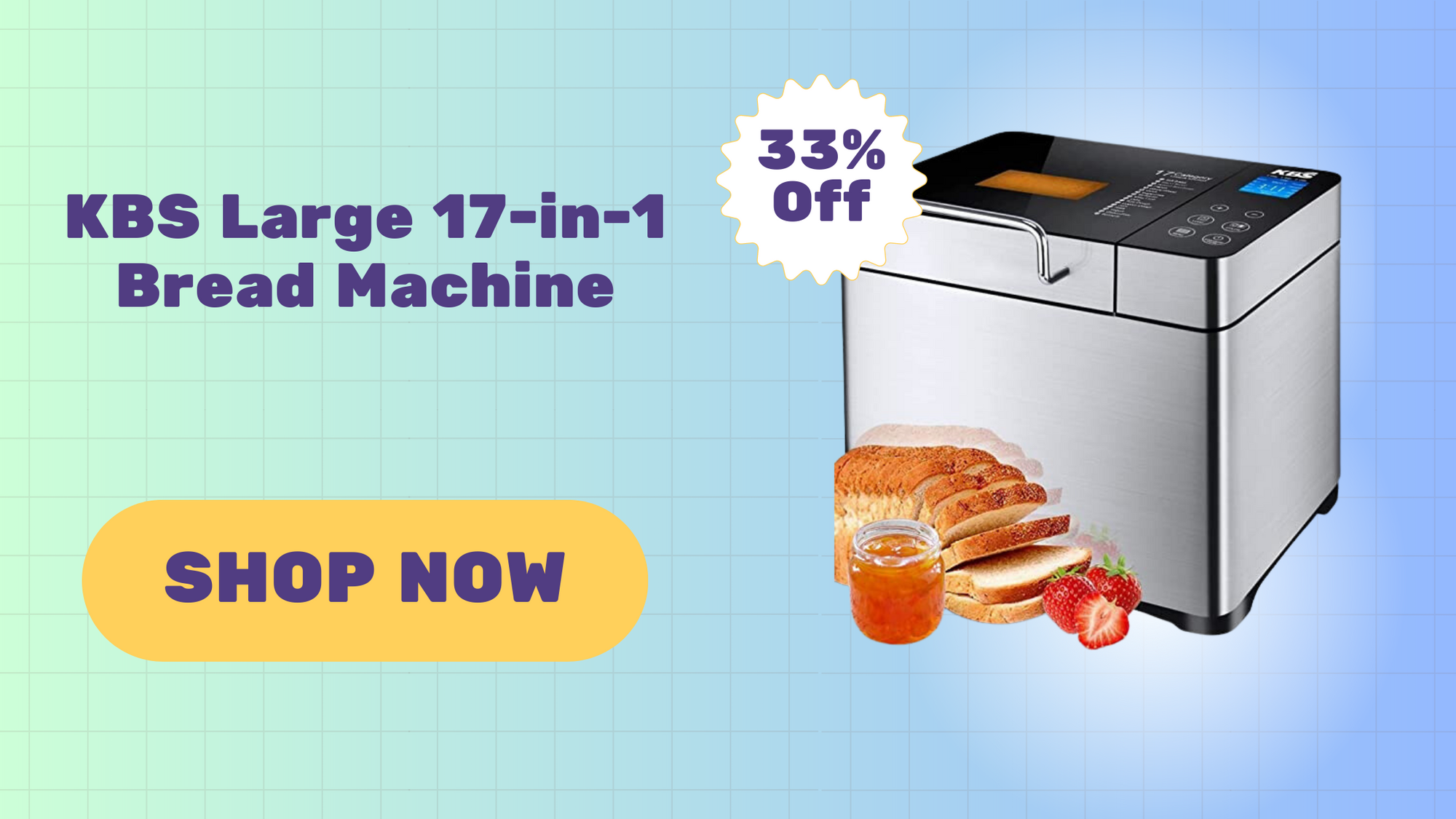 KBS Large 17-in-1 Bread Machine