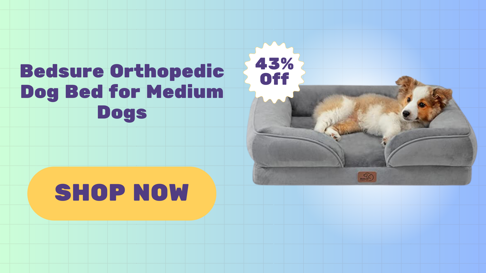 Bedsure Orthopedic Dog Bed for Medium Dogs