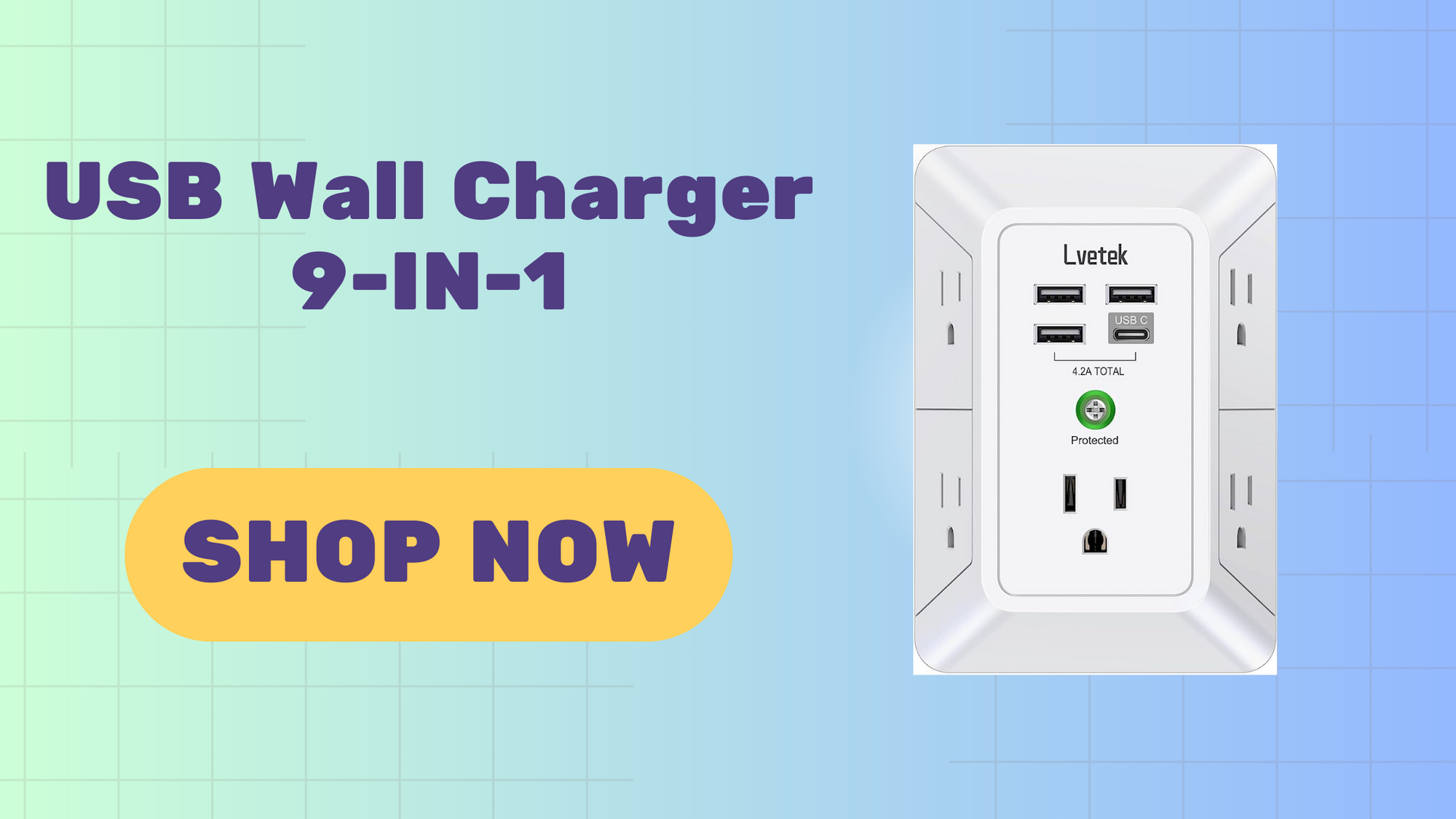 USB Wall Charger 9-in-1